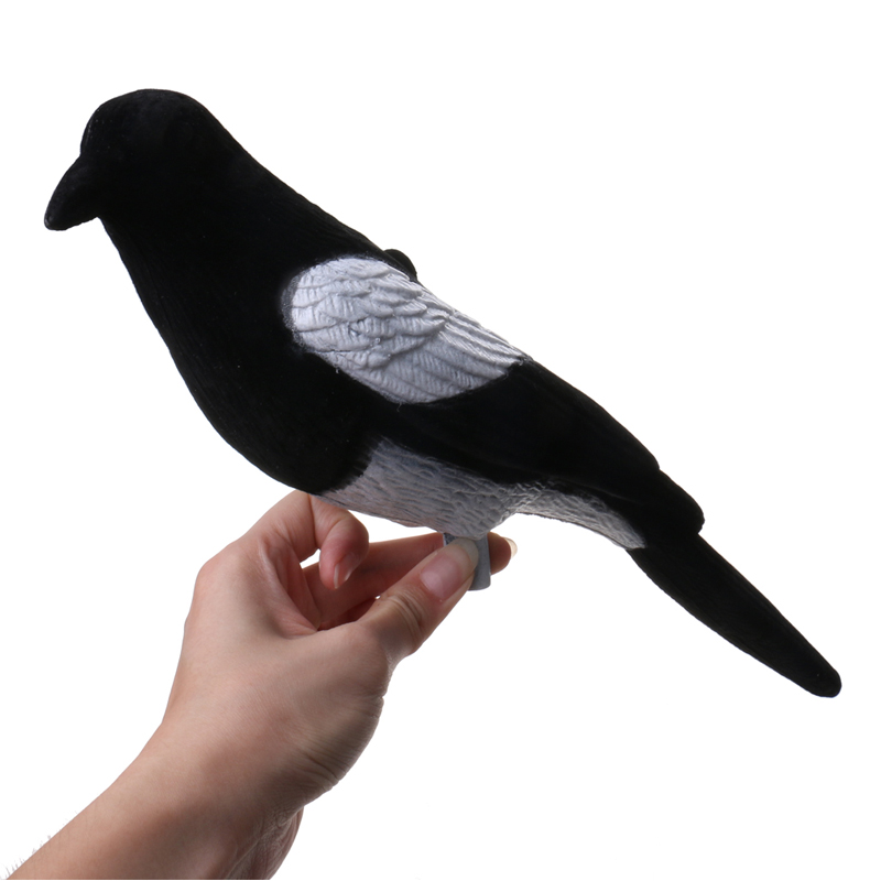 Nhựa Flocked Magpie Decoy Mồi bắn bẫy Bẫy mồinhử săn mồi chim cho phụ kiện săn bắnngoài trời